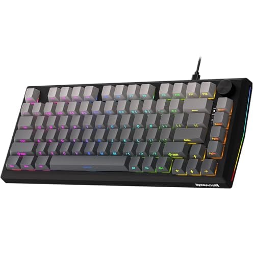 Redragon K687 HE Wired Gasket Gaming Keyboard, 81 Keys Rapid Trigger Mechanical Keyboard w/Dedicated Hall Effect Magnetic Switch, CNC Aluminum Board, Easy-Control Knob, 5-Layer Noise Dampening