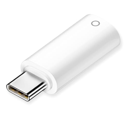 AreMe USB C to Pencil Adapter for Apple Pencil 1st Generation (No Support Other Models), Type C Male Pencil Charging Dongle Connector Only Compatible with iPad 10th/11th A16 2025 Gen (White)