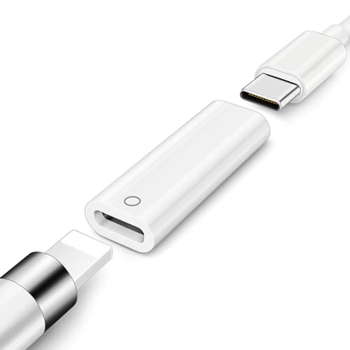 Pencil Charger Adapter for Apple Pencil 1st Generation, USB C to for Lightning Adaptor Charging Dongle Connector Accessories Bluetooth Pairing for iPad 10th Gen/A16, USB-C to iPencil 1st Gen Adapter